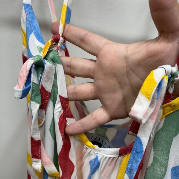 Eloquii Striped Maxi with Low Back multi-color striped squiggle retro vibes 22/2 - Picture 9 of 12